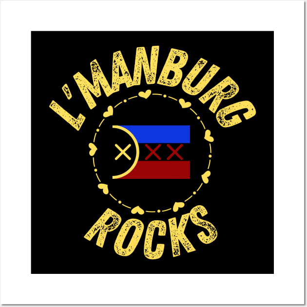 L'manburg Rocks with Cute Flag Wall Art by The Sober Art